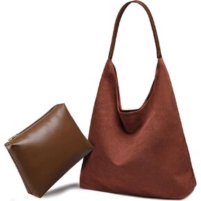 Suede Bags for Women Suede Purse 2 Pcs Slouchy Bag Retro Suede Tote Bag Suede Hobo Bag Suede Shoulder Bag Suede Bag