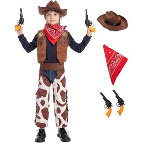 Kids Cowboy Costume For Toddler With Cowboy Costume Accessories Boys Halloween Costume Party Dress Up Role Play