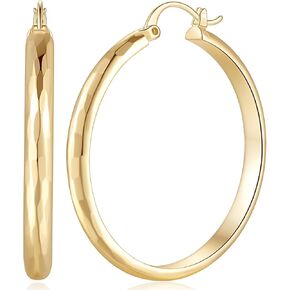 14K Gold Hoop for Wemen Earrings Big Hoop Earrings Large 14K Gold Hoop Earrings Women’s Hoop Earring Gold Timeless Jewelry 35MM