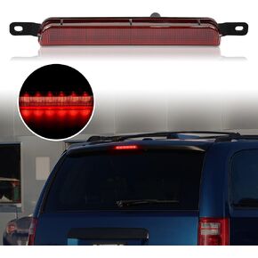 KEWISAUTO LED Third 3rd Brake Light for Chrysler & Dodge, Rear Center High Mount Brake Stop Taillight for Chrysler Town Country 2008-2016 / Dodge Grand Caravan 2008-2019 Accessories (Red Housing)