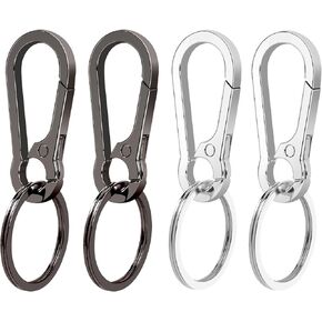 4 Pack Keychain for Car Keys, Metal Key Chain Carabiner for Keys, Key Chain Holder Clip Key Organizer Key Chain Ring