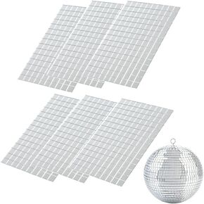 Self-Adhesive Real Glass Craft Mini Square Mirrors Mosaic Tiles(10 x 10mm,6 Sheet,900 Pcs)