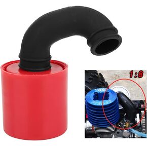 1/8 RC Car Plastic Air Filter Cleaner with Element Sponge Fit SH.28 Engine Upgrades Part For 1:8 RC Nitro Monster Trucks Off Road Buggy Cars Redcat Arrma HSP Himoto Losi 8IGHT HPI (Red)