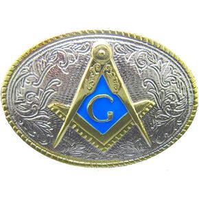 Buckle Rage Mens Polished Masonic Masons freemason Belt Buckle Silver