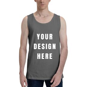 Custom Tank Tops Men Design Your Own Image Logo Text Sleeveless Shirts Mens Muscle Tank Top Front Print, Black, S