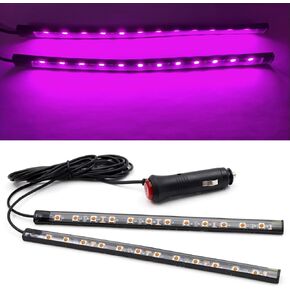 Ambient Lighting Car 2PCS Under Glow Kit with Cigarette Lighter, 12V Underglow Led Lights Car LED Interior Light DRL Daylight Strip Waterproof Driving Fog Lamp RGB Atmosphere Lights (Blue)