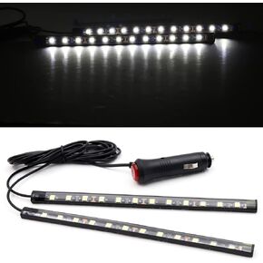 طقم إضاءة محيطة للسيارة مكون من قطعتين مع ولاعة سجائر، مصابيح LED 12 فولت للسيارة LED ضوء داخلي DRL شريط ضوء النهار مقاوم للماء للقيادة مصباح الضباب RGB أضواء الجو (أزرق) in Saudi Arabia