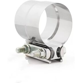 2.0 Inch Stainless Steel Exhaust Tips Clamp,Butt Joint Band Clamp Sleeve Coupler