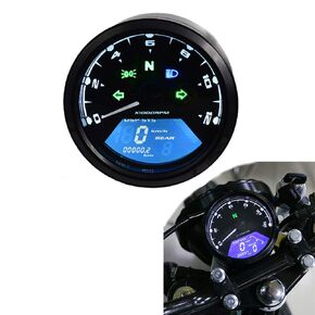 Evomosa Motorcycle Panel Speedometer Night Vision Dial Odometer LED Multifunction Digital Indicator Tachometer Fuel Meter