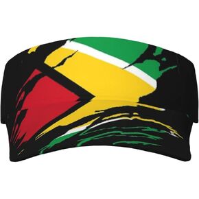 Fashion Guyana Flag Sports Sun Visor Hats Adjustable Empty Top Baseball Cap Outdoor Guyanese Sun Caps for Women and Men