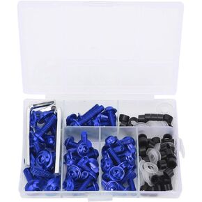 Universal Fairing Bolts Kit, 158 Pcs M5 M6 Motorcycle Windscreen Screws Fasteners Mounting Kits Washers Nuts Screws Clips for Sport Bikes(Gold)