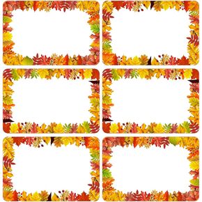 180PCS Fall Leaves Pumpkin Name Tags Stickers Name Labels, Thanksgiving Fall Autumn Maple Leaves Pumpkins Gift Tags Stickers Gift Labels for Thanksgiving Fall Gift Holiday Supplies, 2x3 inch