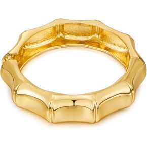 WOWORAMA Extra Wide Chunky Bangle Bracelets for Women Heavy Thick Gold Hinged Cuff Bangles Exaggerated Bold Statement Bracelet Boho Hinge Wrist Wrap Cuff Bracelet