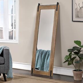 FirsTime & Co. Brown Monet Barn Door Standing Mirror, Full Length Leaning or Wall-Mounted Mirror, Wood Frame, 20 x 0.75 x 60 inches