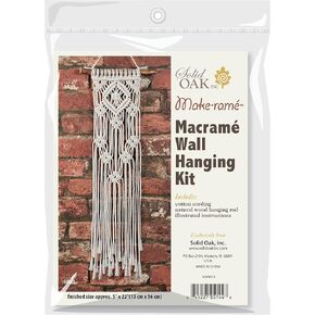 Solid Oak Small Format Macrame Kit-Lacy Squares