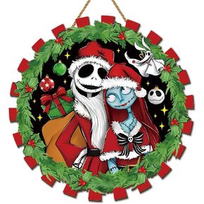 Christmas Decorations Hanging Sign Christmas Nightmare Before Wooden Door Sign New Year Winter Xmas Decor Zero Christmas Decorations for Home Party