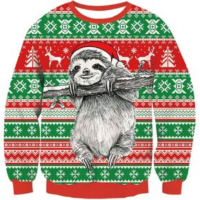 RAISEVERN Ugly Christmas Sweater for Men Women Knitted Pullover Tops