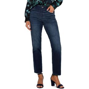 Liverpool Women's Petite Gia Glider Pull on Slim Mid Rise Stretch Denim