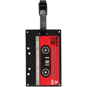 Luggage Tag Cute Funny Silicone ID Luggage Tags for Suitcases Bag Travel Accessories Perfect for Teens Adults (Black Cassette)