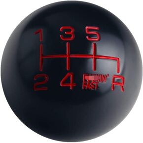 DEWHEL Black/Red Aluminum Fing Fast Shift Knob 6 Speed Short Throw Shifter M10X1.5 M12X1.25 M10X1.25 M8X1.25