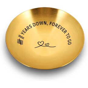7 Year Anniversary Copper Gifts for Him Her, 7th Wedding Anniversary for Wife Husband Men Women, 4'' Ring Holder Dish Jewelry Tray, Best Anniversary Copper and Wool Gifts, Gifts for 7th Anniversary