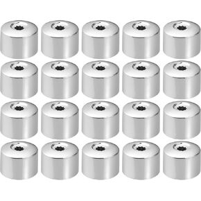 X AUTOHAUX 20pcs 17mm Wheel Lock Lug Bolt Nut Cover Caps Center Cover Bolt Locking Caps with Removal Dismantle Tool Set Replace for Volkswagen Jetta Silver Tone