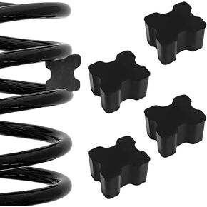 4 PCS Coil Spring Spacers for Car, Heavy Duty Front Suspension Coil Spring Booster Kit for 1" to 1.5" Helical Spring Lift, Universal Rubber Lift Blocks Fits Most Cars SUVs RV(Black)