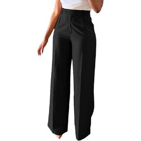 Lucuna Women's Wide Leg Dress Pants High Waisted Straight Leg Slacks Business Office Work Pants Trousers