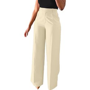 Lucuna Women's Wide Leg Dress Pants High Waisted Straight Leg Slacks Business Office Work Pants Trousers