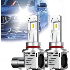 Gunhunt 2 قطعة 9005/HB3 لمبات السيارة، ضوء ضباب أبيض خفيف، مجموعات لمبات السيارة فائقة السطوع 6500K، شعاع ألومنيوم عالي، لمبة إضاءة لاسلكية HB3 لاستبدال الهالوجين in Kuwait