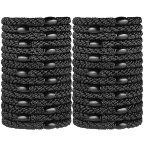 Hair Ties for Women Girls, Funtopia 30 Pcs Elastics Hair Bands Ponytail Holders for Thick Hair, No Damage No Crease Hair Elastics (Black/Brown/White/Beige/Coffee)