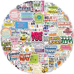 300 Pcs Motivational Stickers for Adults, Inspirational Water Bottle Stickers, Scrapbook Supplies Positive Affirmation Stickers, Mental Health Vision Board Laptop Vinyl Stickers for Kids