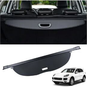 Cargo Cover Fit for 2011-2017 Porsche Cayenne Rear Storage Waterproof Retractable Rear Trunk Security Cover Shielding Shade Black