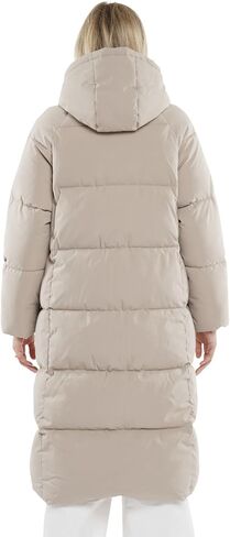 Extra Long Puffer Jackets for Women, Hooded, Thicken Warm Winter Jacket, Water Repellent, Two-Way Zipper Winter Coat in Saudi Arabia