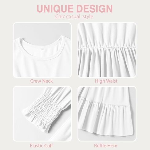 Girls Long Sleeve Dress A Line Fall Winter Dresses Ruffle Hem Kids Casual Holiday Christmas Dress in Saudi Arabia