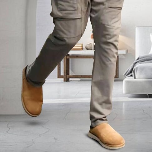 Clogs for Men Slippers Slip on Shoes Men Winter Suede House Fuzzy Warm Slippers Clog Sandals Men's Mules & Clogs Antislip Clogs in Saudi Arabia