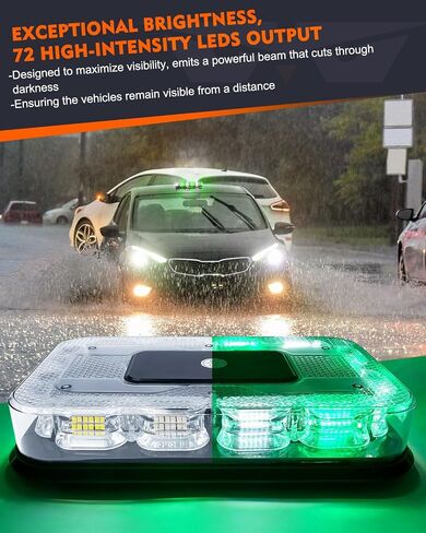 LUMENIX LED Roof Top Strobe Beacon Light Bar Rooftop Security Warning Emergency Flashing Plow Lights for Construction Vehicles Tow Commercial Trucks Postal Cars Snowplow - Amber White in Saudi Arabia