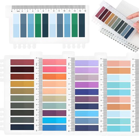 1000 قطعة من علامات تبويب الملاحظات اللاصقة الشفافة مع مسطرة، وعلامات تبويب مؤشرة ملونة لتعليق علامات الصفحة in Kuwait