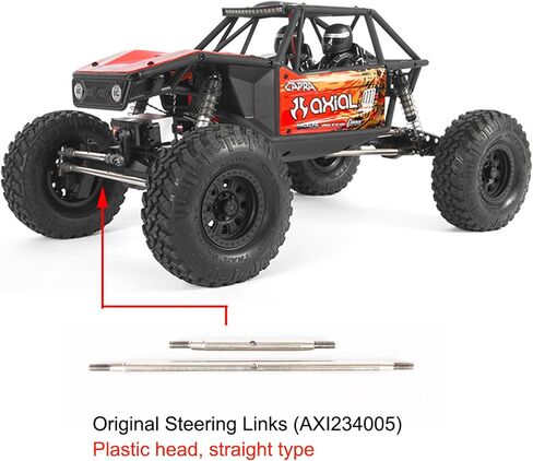 1/10 steering links 2Pcs Metal Adjustable Steering Linkage Servo Link Pull Rod for 1/10 RC Crawler Axial Capra 1.9 Unlimited Trail Buggy RTR upgrades accessories (1/10 Capra steering links Red) in Saudi Arabia
