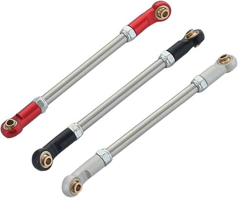 1/10 steering links 2Pcs Metal Adjustable Steering Linkage Servo Link Pull Rod for 1/10 RC Crawler Axial Capra 1.9 Unlimited Trail Buggy RTR upgrades accessories (1/10 Capra steering links Red) in Saudi Arabia