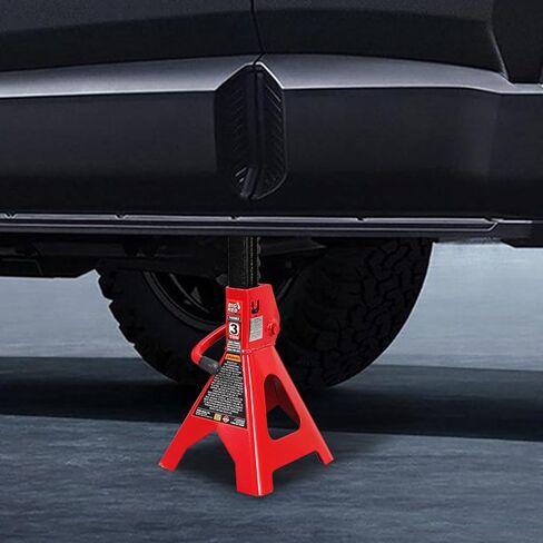 BIG RED Torin 3 Ton Steel Heavy Duty Jack Stands: Double Locking Pins - Red, 1 Pair (2 Pack) in Saudi Arabia