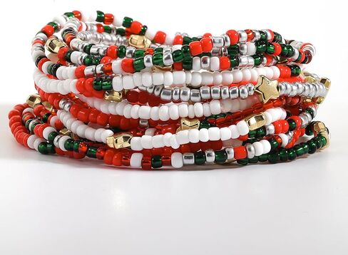 Handmade Halloween Multi-layered Beaded Bracelet for Women Black Orange Purple Colorful Halloween Thanksgiving Christmas Gifts Elastic Funny Pumpkin Ghost Halloween Bracelet in Saudi Arabia