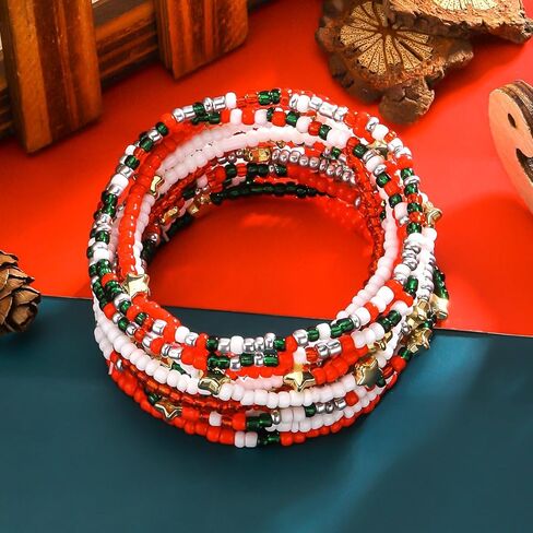 Handmade Halloween Multi-layered Beaded Bracelet for Women Black Orange Purple Colorful Halloween Thanksgiving Christmas Gifts Elastic Funny Pumpkin Ghost Halloween Bracelet in Saudi Arabia