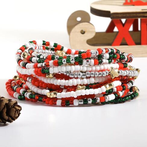 Handmade Halloween Multi-layered Beaded Bracelet for Women Black Orange Purple Colorful Halloween Thanksgiving Christmas Gifts Elastic Funny Pumpkin Ghost Halloween Bracelet in Saudi Arabia