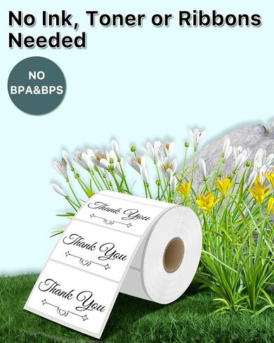 iEager 3" x 2" Thermal Label Stickers, Rectangle Labels for Label Printers, Self-Adhesive Thermal Stickers with Perforation Line, 500 Labels/Roll, White in Saudi Arabia