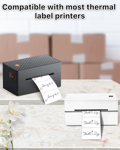 iEager 3" x 2" Thermal Label Stickers, Rectangle Labels for Label Printers, Self-Adhesive Thermal Stickers with Perforation Line, 500 Labels/Roll, White in Saudi Arabia