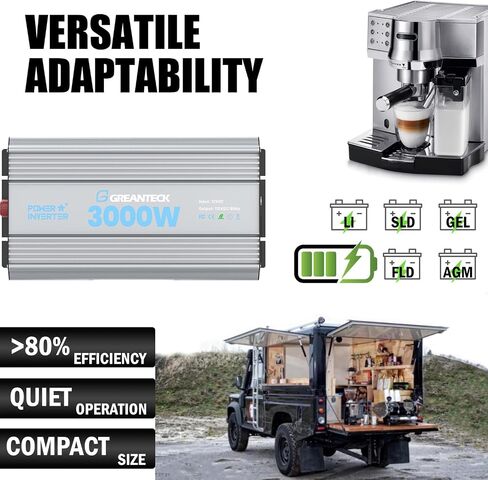 Power Inverter 3000 Watt, DC 12V to AC 110V 120V Converter Car Modified Sine Wave Power Inverter with Dual Sockets, USB Port, LED Display for RV Truck Boat Solar Car Emergency Off Grid in Saudi Arabia