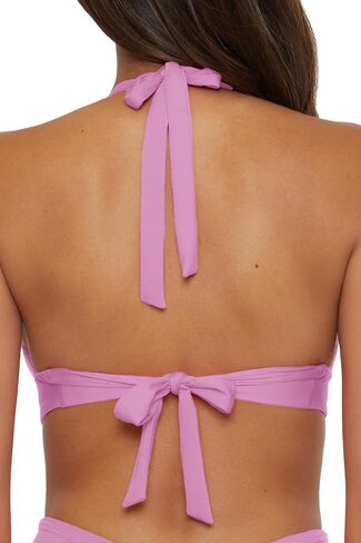BECCA Women's Color Code V-Wire Shirred Bikini Top, Adjustable, Tie Back, Swimwear Separates in Saudi Arabia