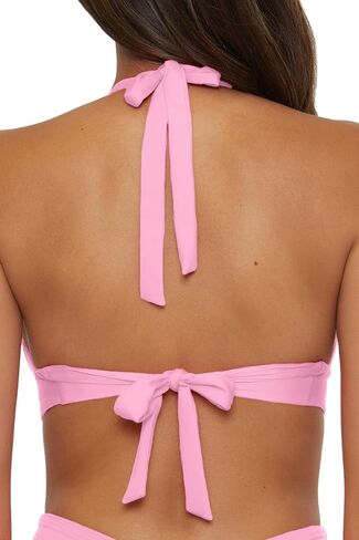 BECCA Women's Color Code V-Wire Shirred Bikini Top, Adjustable, Tie Back, Swimwear Separates in Saudi Arabia