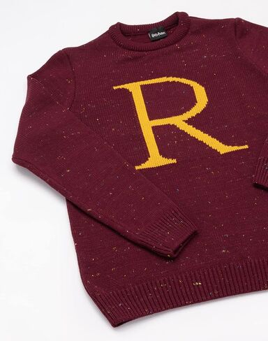 هاري بوتر آر فور رون الكبار عيد الميلاد البلوز | سويت شيرت منسوج بحرف R من Ron Weasley | هدية ملابس الفيلم باللون الأحمر in Saudi Arabia